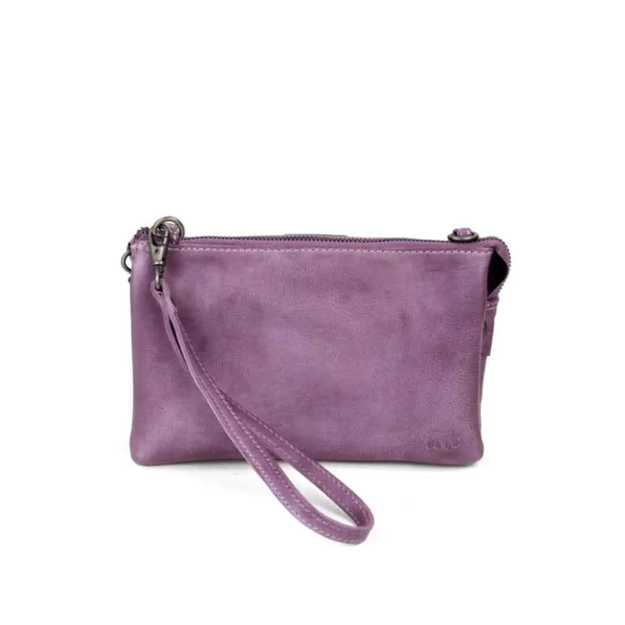 Bear Design lila clutch met vakjes en schouderband