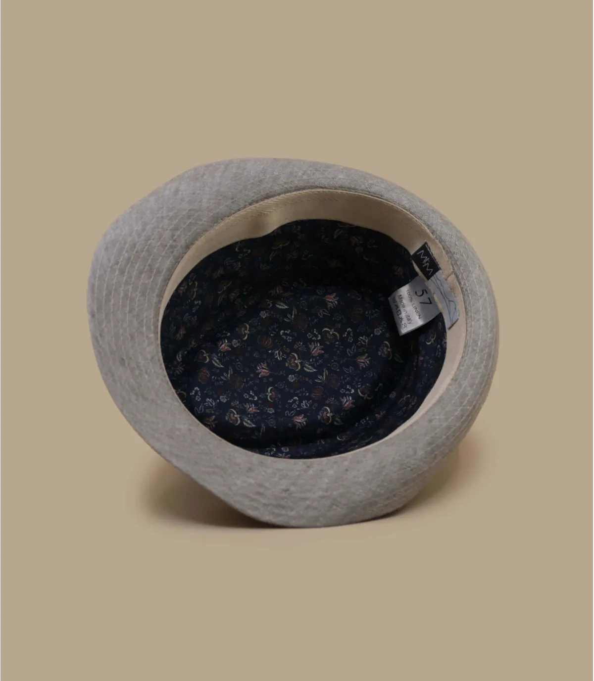 beige linnen trilby hoed Ruffin Lin taupe