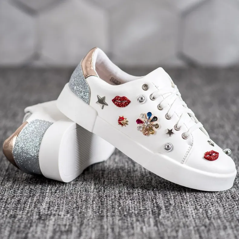 Bestelle Sportschoenen met patches wit