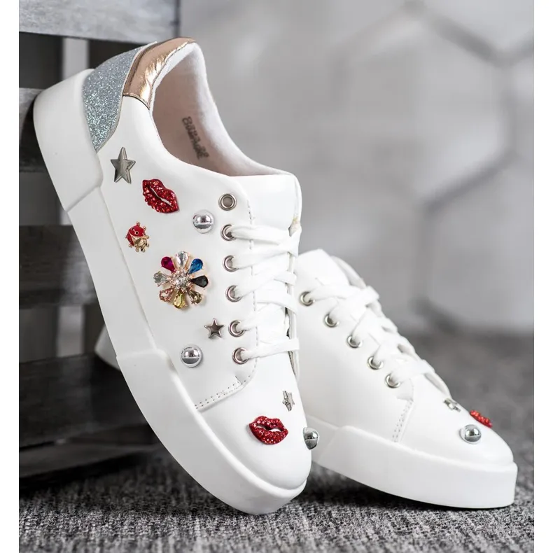 Bestelle Sportschoenen met patches wit