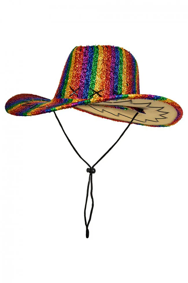 Cowboyhoed Regenboog Glitter Cowboy Hoed Western Pride Glitters
