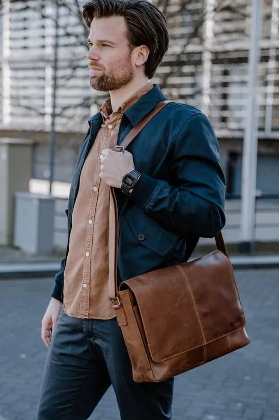 DSTRCT LIMITED MESSENGERBAG / SCHOUDERTAS  COGNAC