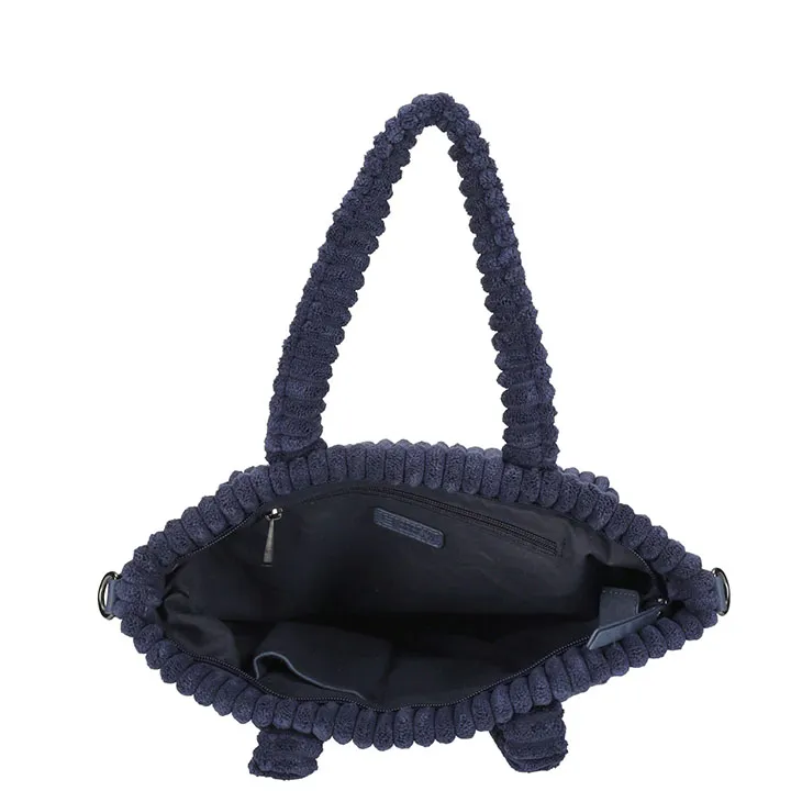 Enrico Benetti Corduroy Ribstof Shopper/Schoudertas Rosie Navy