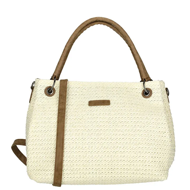 ENRICO BENETTI RIETEN HANDTAS/SCHOUDERTAS IBIZA OFFWHITE