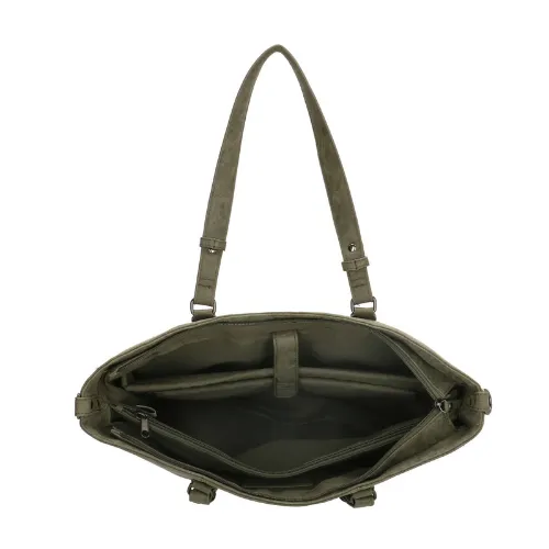 Enrico Benetti schoudertas 15 inch laptopvak Kate olijfgroen
