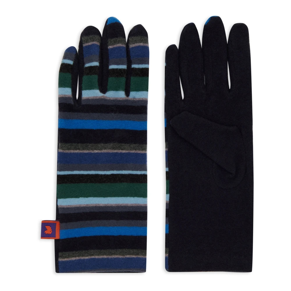 Gallo Blauwe Gestreepte Fleece Handschoenen Multicolor Dames
