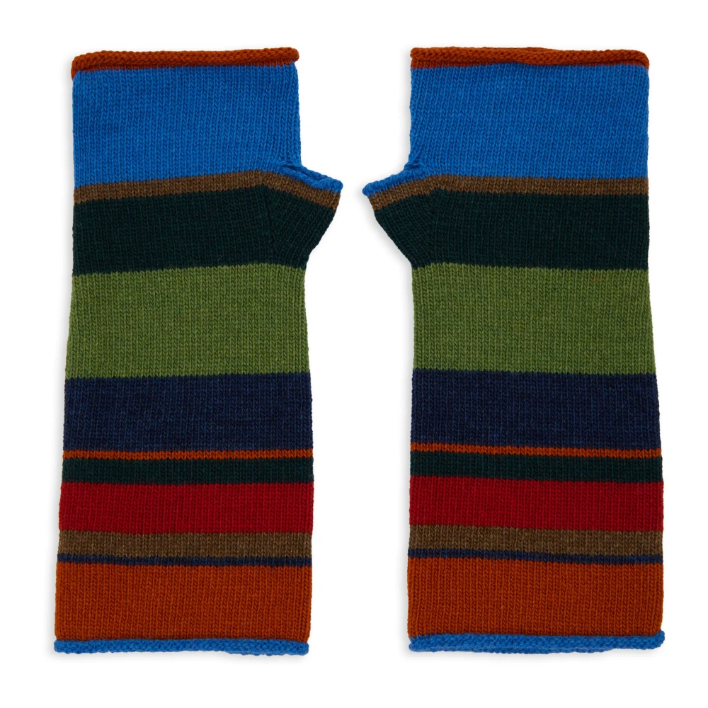 Gallo Gestreepte Korte Groene Vingerloze Handschoenen voor Vrouwen Multicolor Dames