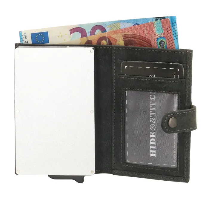 Hide & stitches Idaho RFID safety wallet 20026  – zwart
