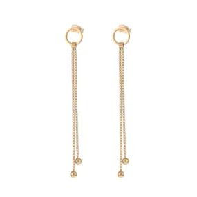 Kalli Hang Oorbellen Open Ring en Bolletjes Rosé