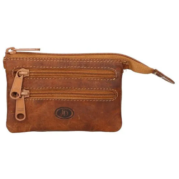 Leather Design Leren Sleuteletui met Veel Vakjes Hunter Bruin