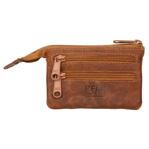 Leather Design Leren Sleuteletui met Veel Vakjes Hunter Bruin
