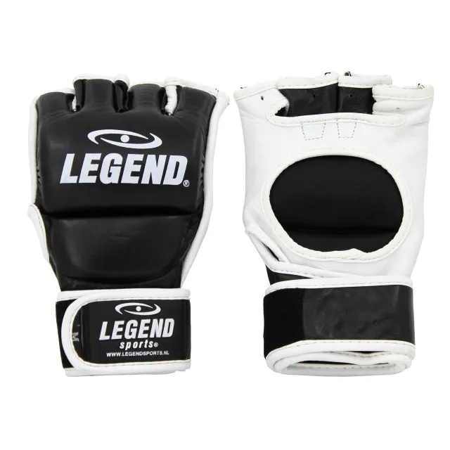 LEGEND SPORTS BOKSZAK / MMA HANDSCHOENEN HEREN/DAMES ZWARTWIT LEER