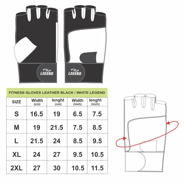 Legend Sports Fitness handschoenen leder heren/dames leer