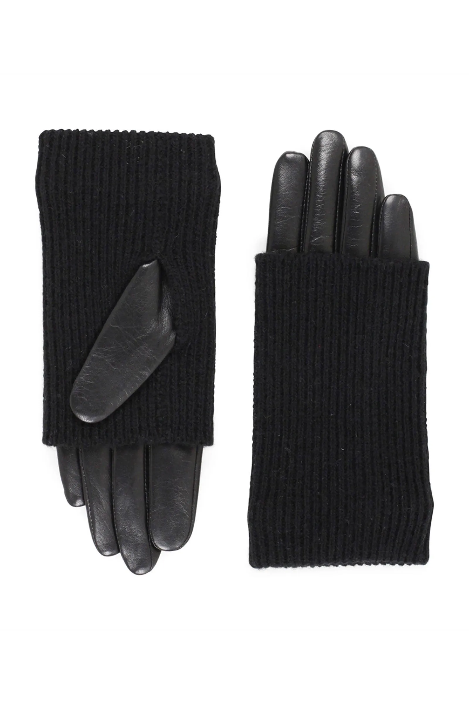 Markberg Zwarte Leren Statement Handschoenen Black Dames