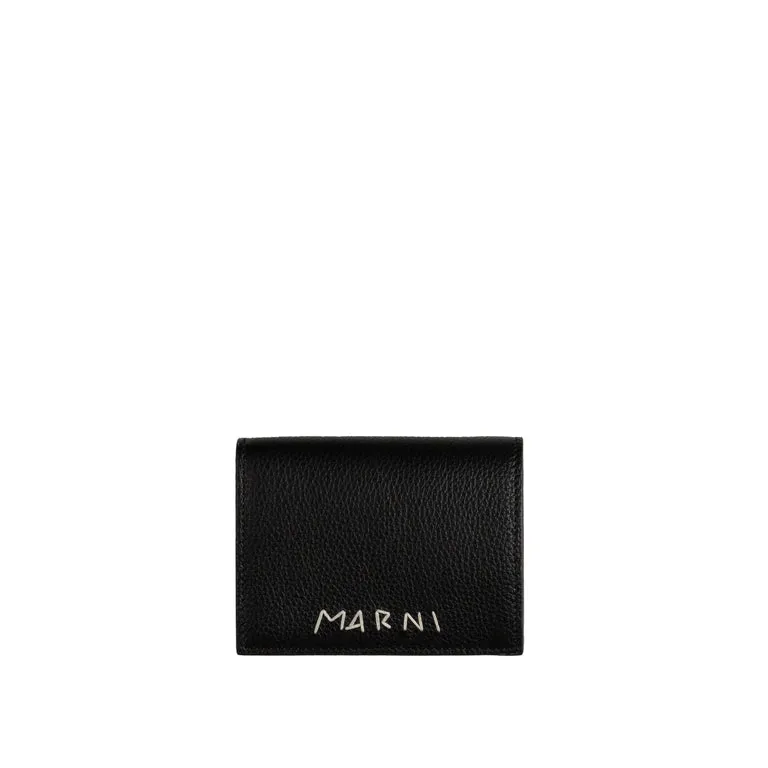 Marni Leather Bifold Wallet Black