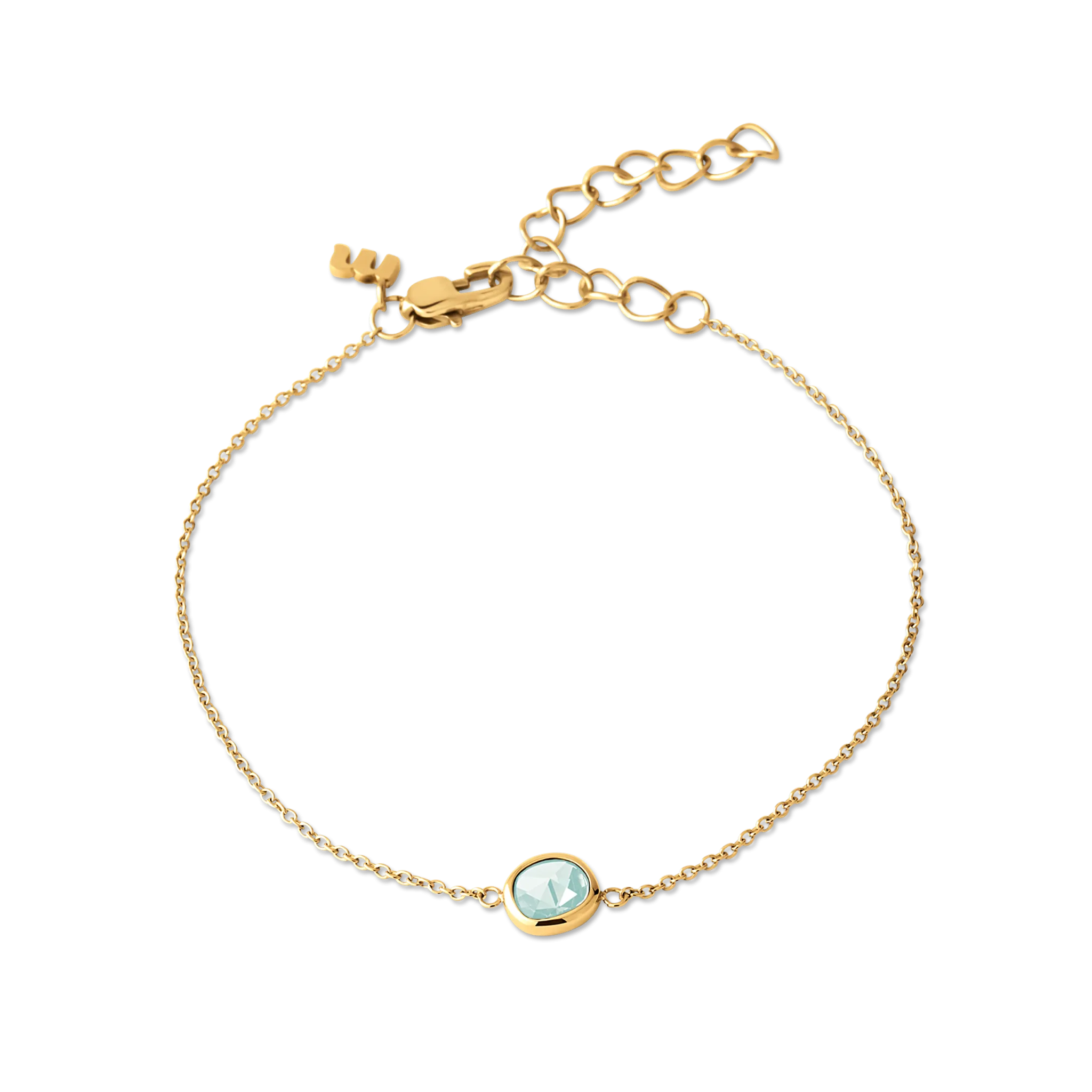 Melano Friends armband Scarlett CZ Turquoise Goudkleurig