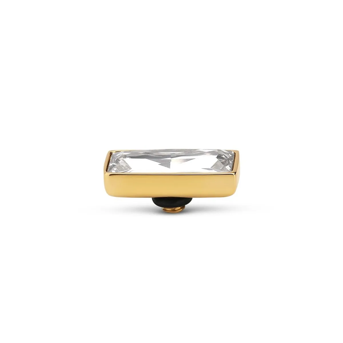 Melano Twisted Rectangle Steentje Crystal | Goud