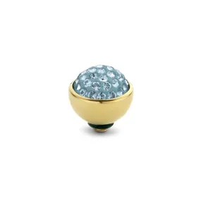 Melano Twisted Shiny Steentje Aquamarine | Goud