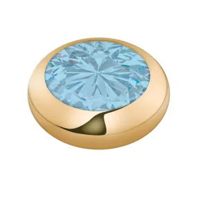 Melano Vivid Basic CZ Steentje Aquamarine Goud | 7 mm