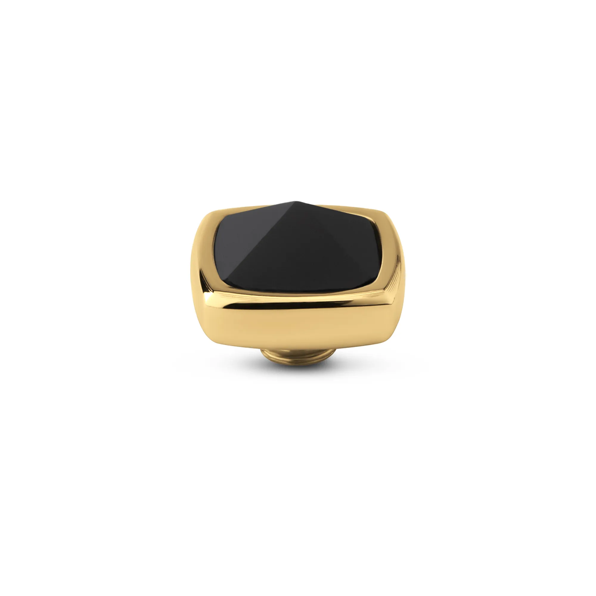 Melano Vivid Boxy CZ Steentje Zwart Goud