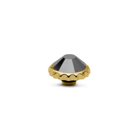 Melano Vivid Cap Steentje Jet Hematite Goud