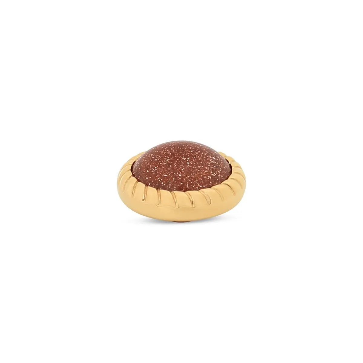 Melano Vivid Rope Steentje Brown Goldstone | Goud