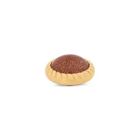 Melano Vivid Rope Steentje Brown Goldstone | Goud