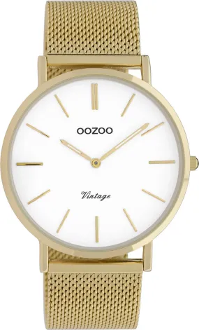 OOZOO Timepieces Horloge Vintage Goud/Wit | C9909