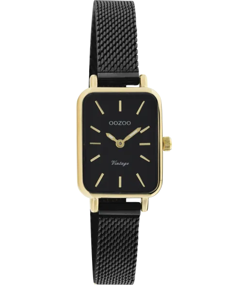OOZOO Vintage horloge C20269 Zwart/Goudkleurig