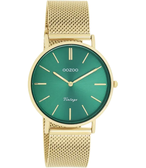 OOZOO Vintage horloge C20295 Goudkleurig/Groen