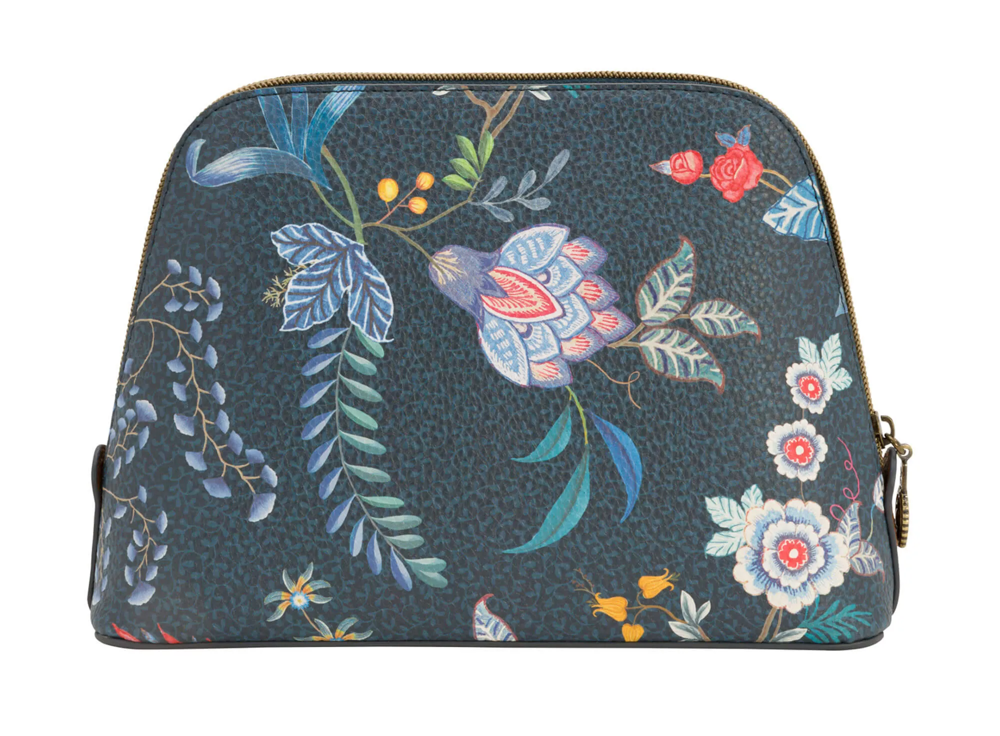 Pip Studio Toilettas Cosmetic Bag Triangle Medium Flower Festival Dark Blue