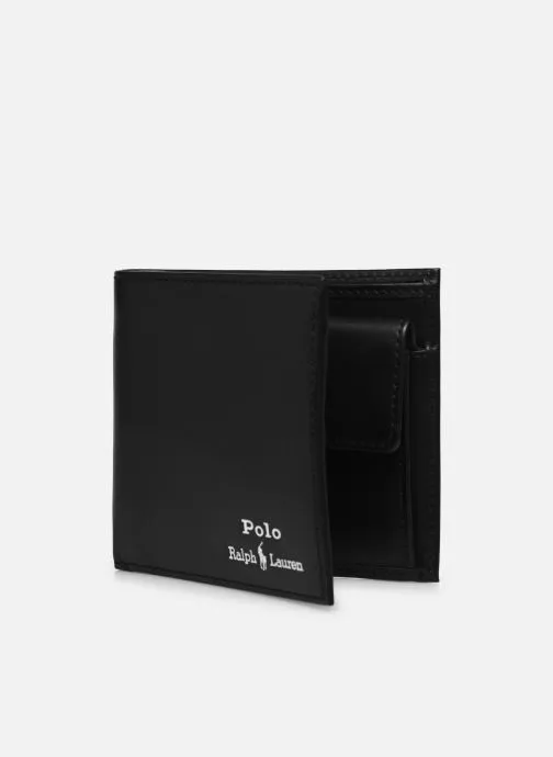      POLO RALPH LAUREN GLD FL BFCWALLETSMOOTH LEATHER  ZWART   