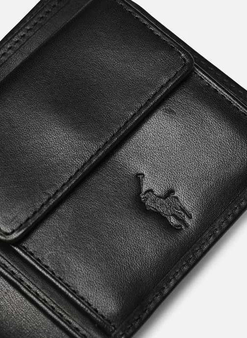      POLO RALPH LAUREN GLD FL BFCWALLETSMOOTH LEATHER  ZWART   