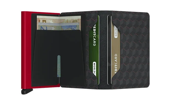 SECRID SLIM WALLET PORTEMONNEE OPTICAL BLACKRED