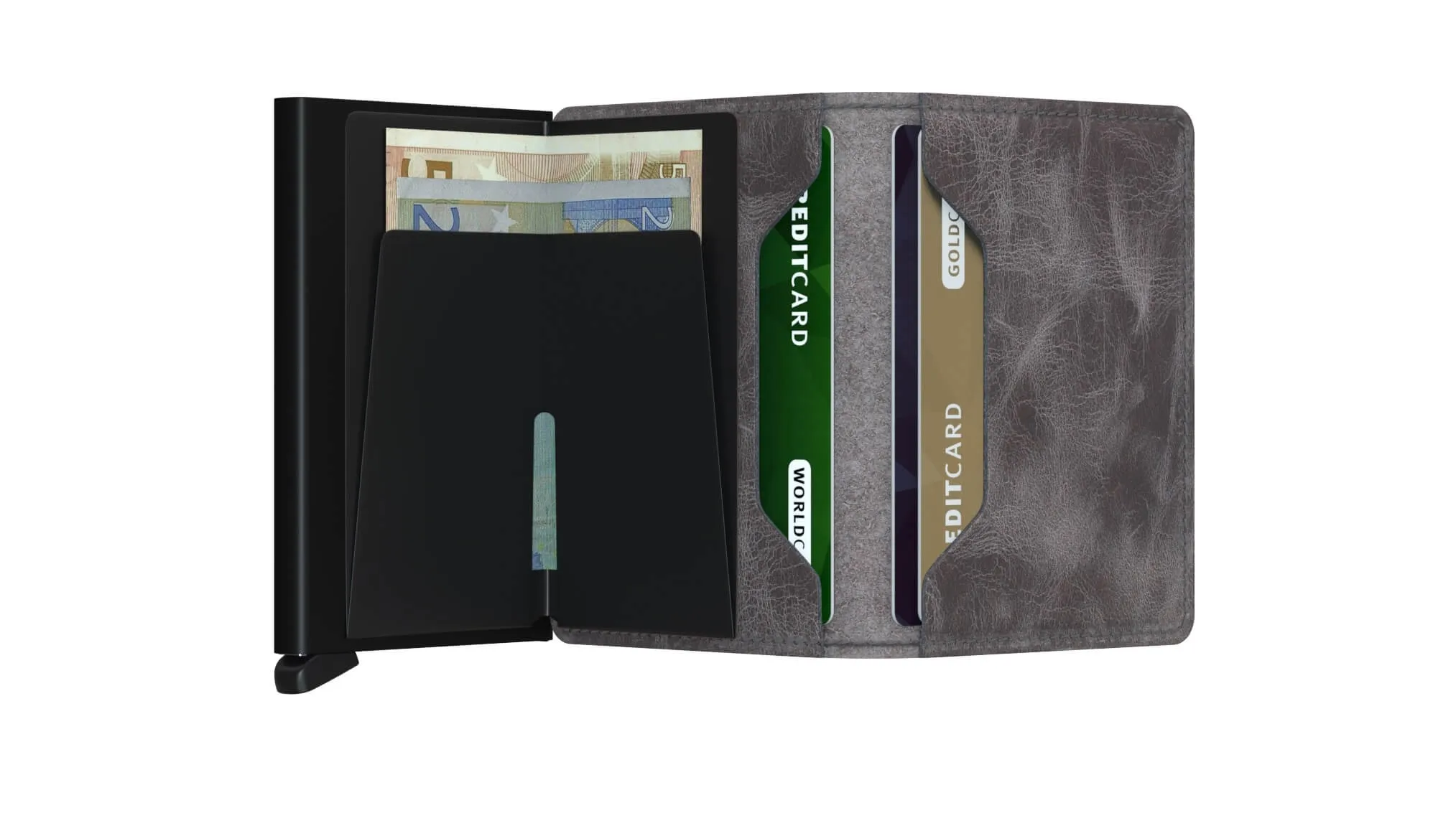 SECRID SLIM WALLET PORTEMONNEE VINTAGE GREY  BLACK