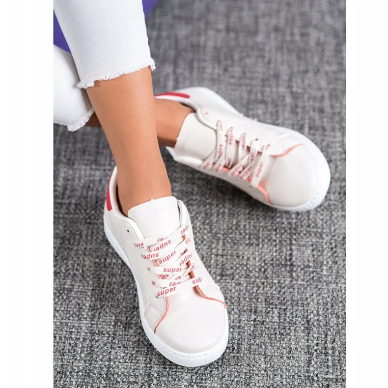 SHELOVET Modieuze sportschoenen wit rood