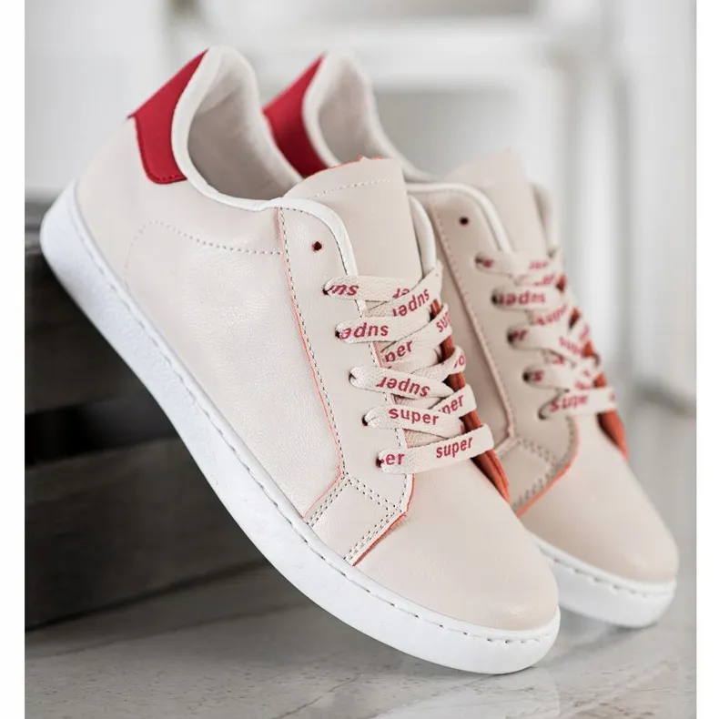 SHELOVET Modieuze sportschoenen wit rood