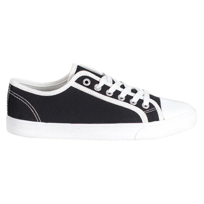 SHELOVET Zwarte sportschoenen wit