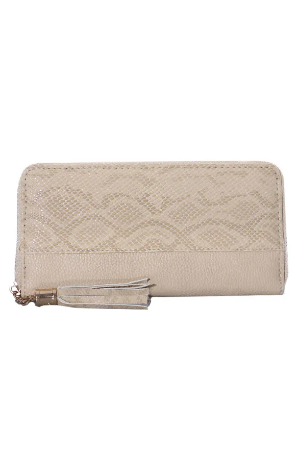 Snake Wallet Beige
