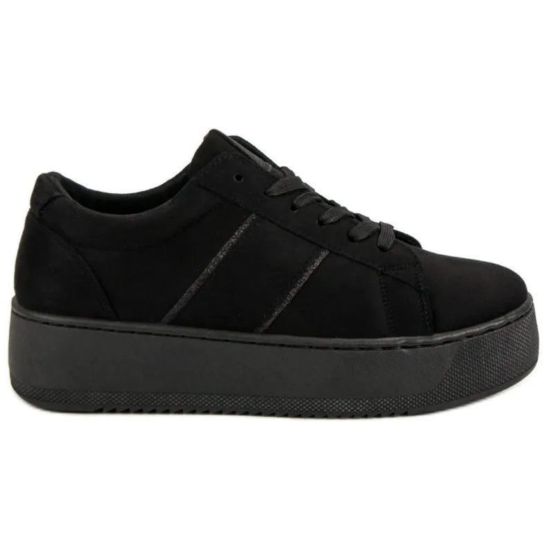 Suède sportschoenen zwart