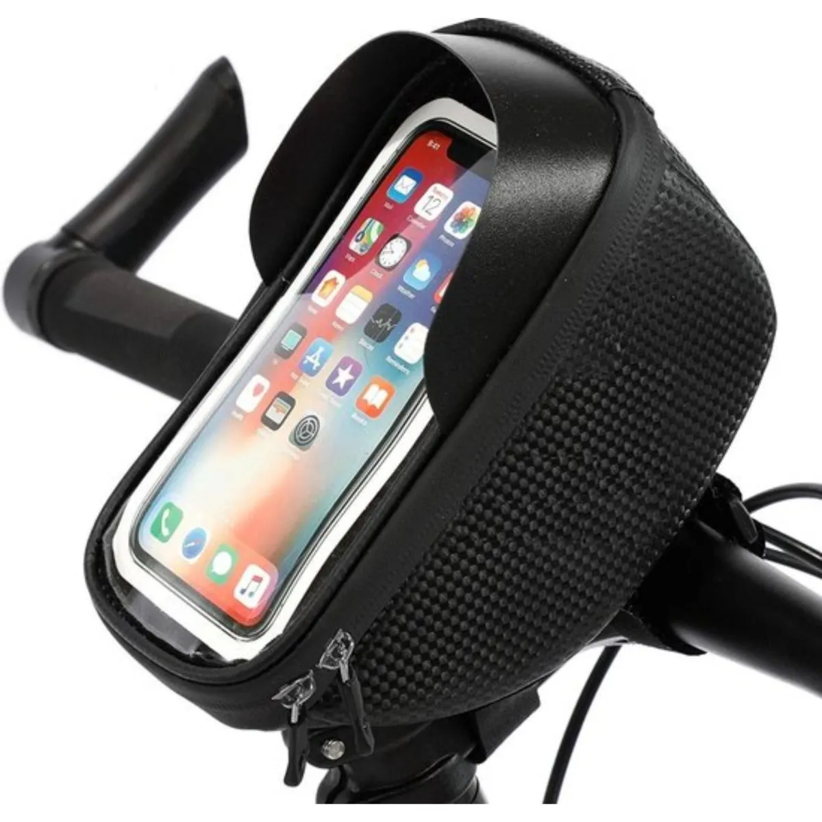 Telefoonhouder Fiets met Tas | Waterdicht | Opbergruimte | Universeel | Racefiets | Mountainbike | Fietstas | Uitsparing voor oo