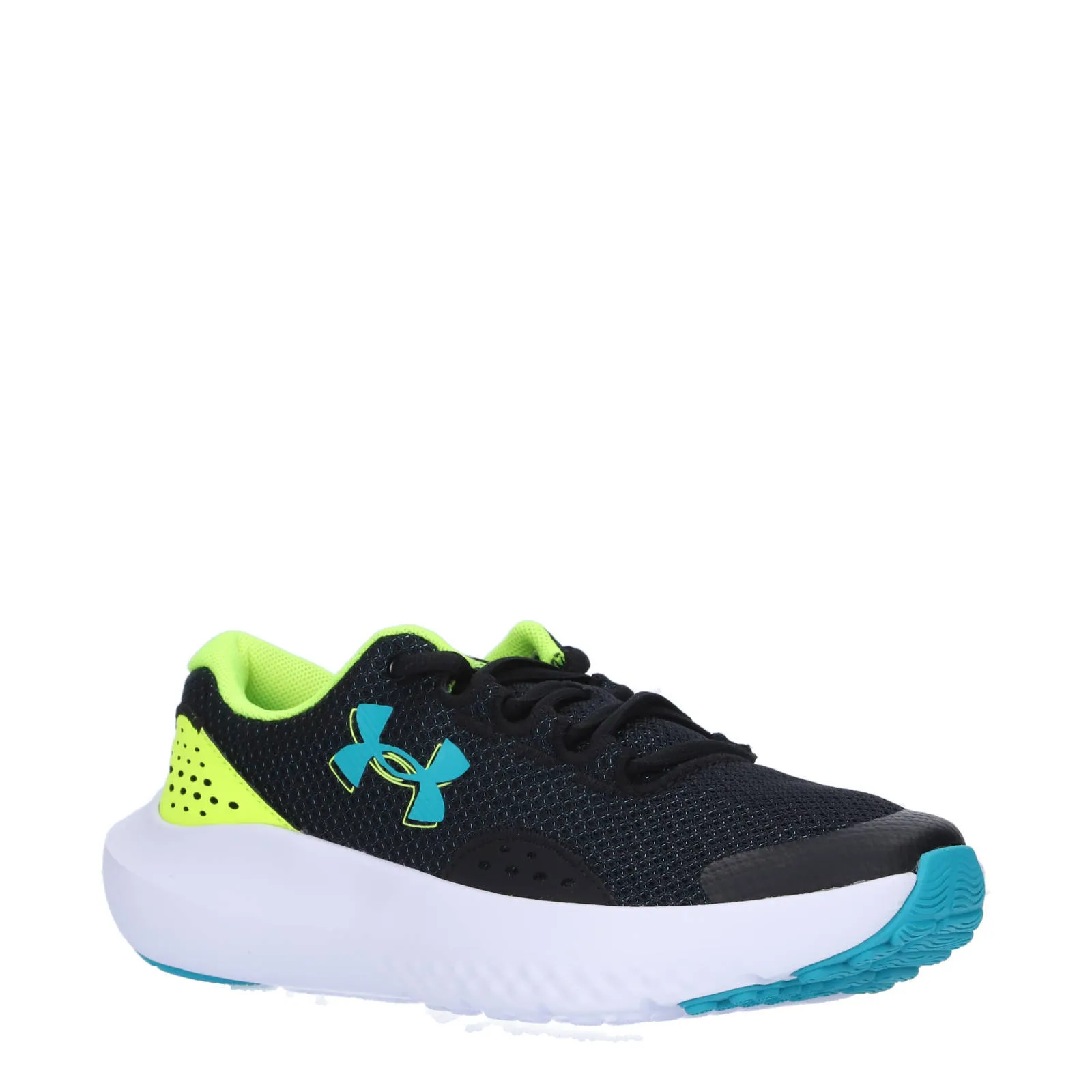 Under Armour GGS Surge 4 fitness schoenen zwart/aqua/geel Jongens/Meisjes Mesh