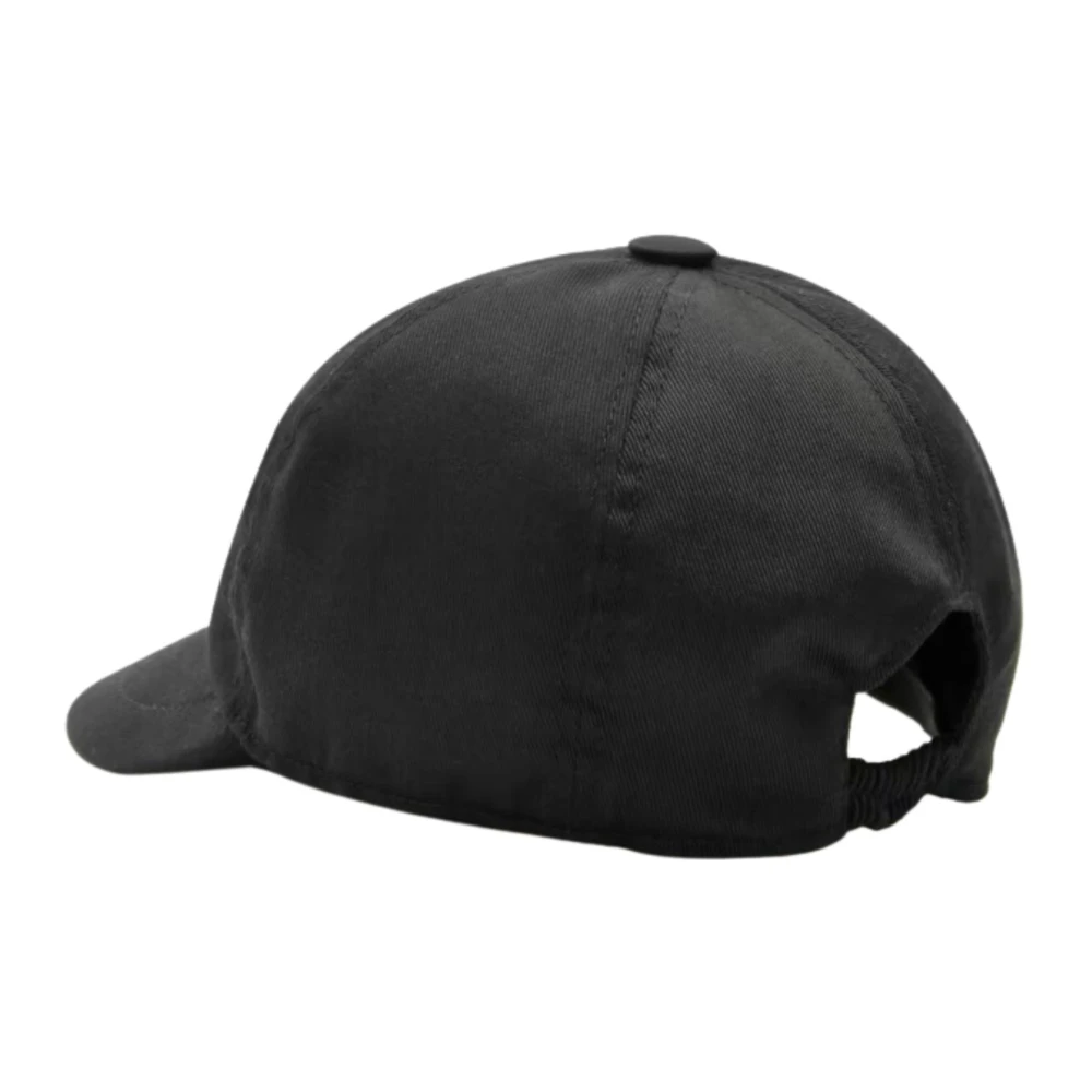 Versace Zwarte kinderen zonneklep hoed geborduurd logo Black Unisex
