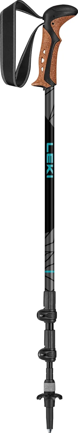 WANDELSTOK LEKI KHUMBU LITE ANTISHOCK BLACK PETROL DARK ANTHRACITE (100  135 CM)