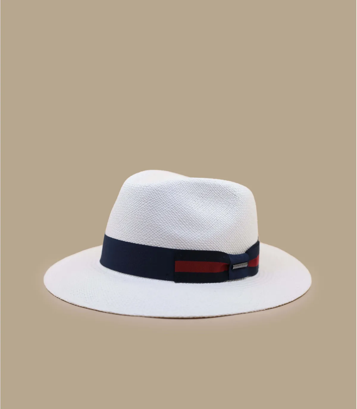 Witte strooien panama stetson hoed Traveller Panama bleached