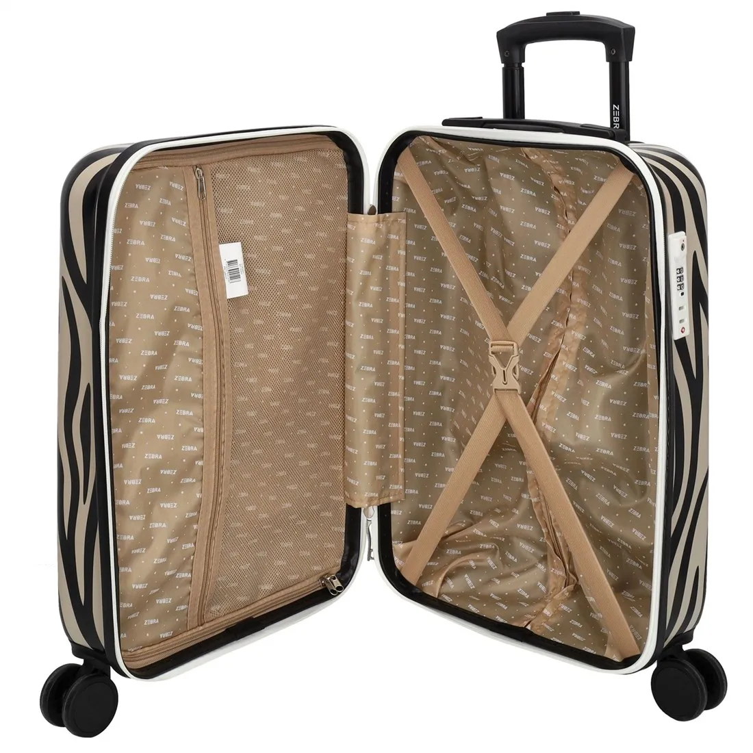 ZEBRA TRENDS ANIMAL TRAVEL HANDBAGAGE KOFFER  55 CM  36 LITER  TSA SLOT  ZEBRA