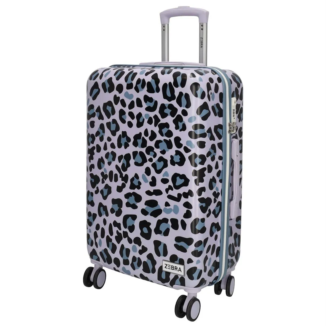 ZEBRA TRENDS ANIMAL TRAVEL MIDDELGROTE KOFFER  64 CM  60 LITER  TSA SLOT  LILA PANTER