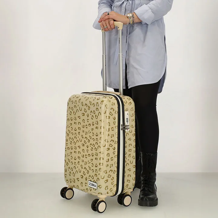 Zebra Trends Handbagage Koffer Travel 55 Goud Panter