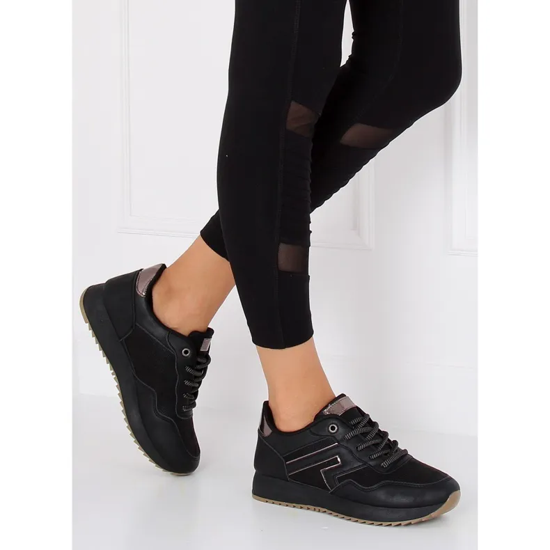ZWART KB091 ZWARTE SPORTSCHOENEN